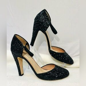 Marc Jacobs Black Glitter D'Orsay High Heels